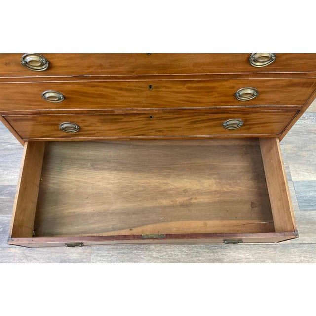 Antique Early 1800 Georgian English Secretaire Cabinet, Walnut For Sale - Image 9 of 16