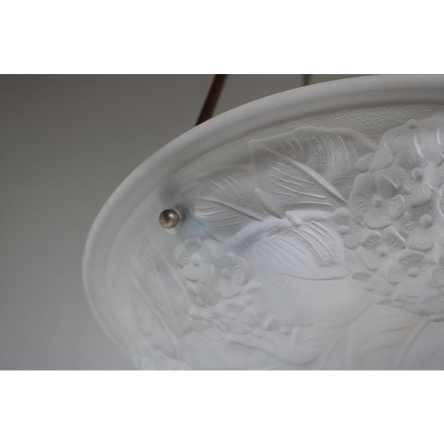 Vintage Art Deco French Pendant Light in Glass, 1920 For Sale - Image 11 of 14