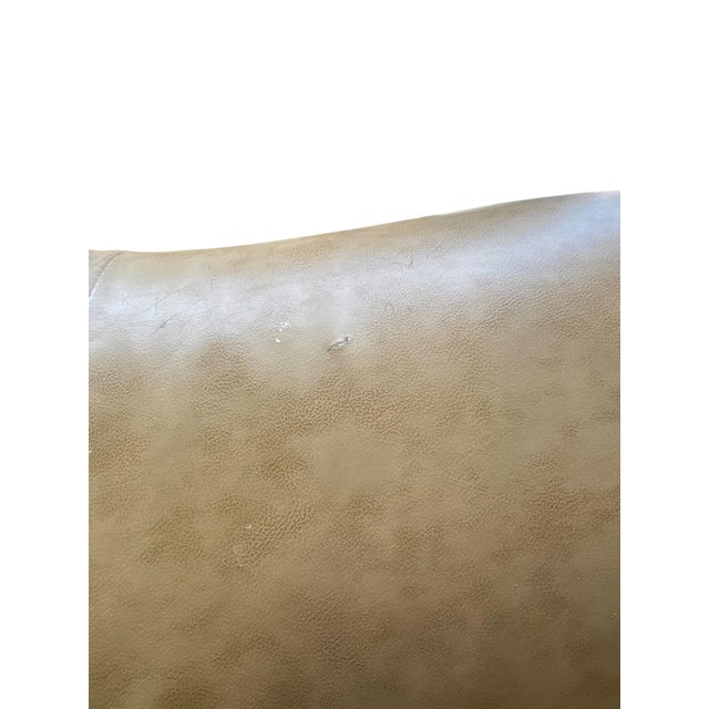 Hand-Carved Cognac Leather Loveseat With Exposed Wood Frame Traditional European Style 71”w For Sale - Image 12 of 12
