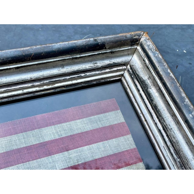 1912 Antique Gauze Staggered 48 Star American Flag in Antique Silver