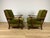 Wood Set of Wooden and Green Velvet Chairs, 1950s For Sale - Image 7 of 9