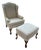 Classic English Style Custom Upholstered Wing Chair and Ottoman - Set of 2 For Sale