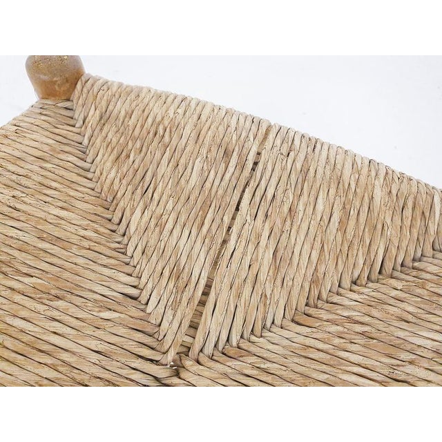 1960s Vintage French Rattan and Wooden Stool, 1960s For Sale - Image 5 of 5