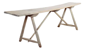 French Trestle Table in Oak and Poplar