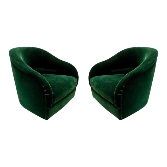 Ward Bennett Swivel Chairs for Brickel Associates Inc - A Pair For Sale