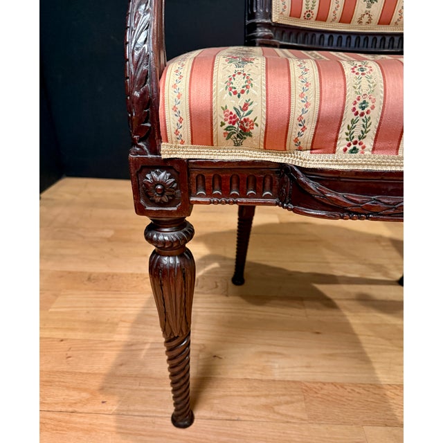 Brown Pair of 18th Century Period French Louis XVI Walnut Armchairs For Sale - Image 8 of 17