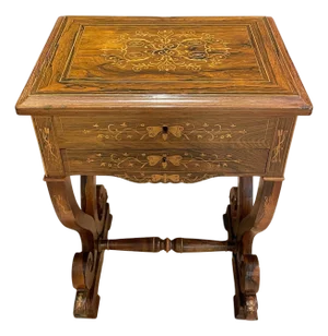 Late 19th Century Rosewood Marquetry Work Table