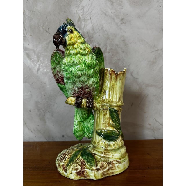 Vintage Ceramic Parrot Vase, 1920s For Sale - Image 16 of 17