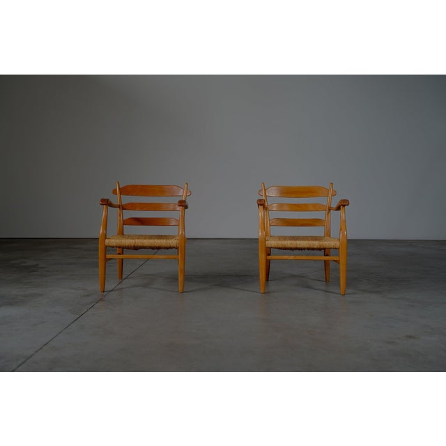 Textile Armchair with Rush Seating, Germany, 1960s For Sale - Image 7 of 13