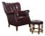 1950s Old School Tufted Leather Scandinavian Lounge Chair W Ottoman For Sale