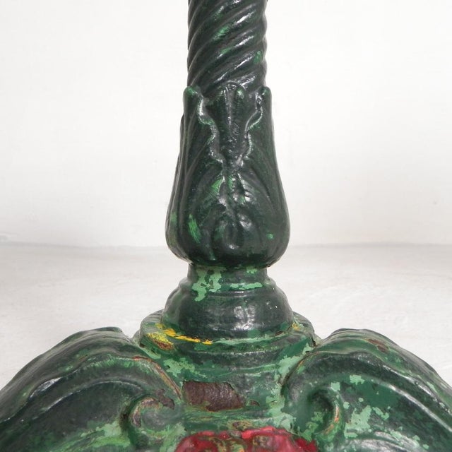 Bistro Table with Cast Iron Legs and Marble Top, 1920s For Sale - Image 13 of 18