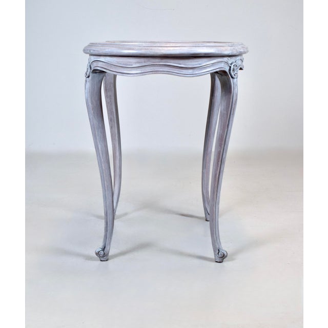 Louis XV Style Marble Top Kidney Shape Side Table For Sale - Image 4 of 12