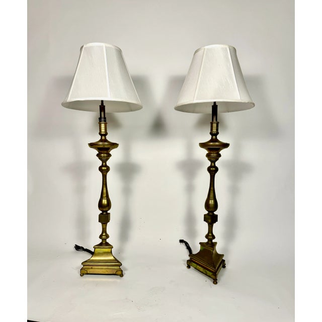 Late 18th Century Pair 18th Century Bronze Altar Sticks as Floor Lamps For Sale - Image 5 of 10