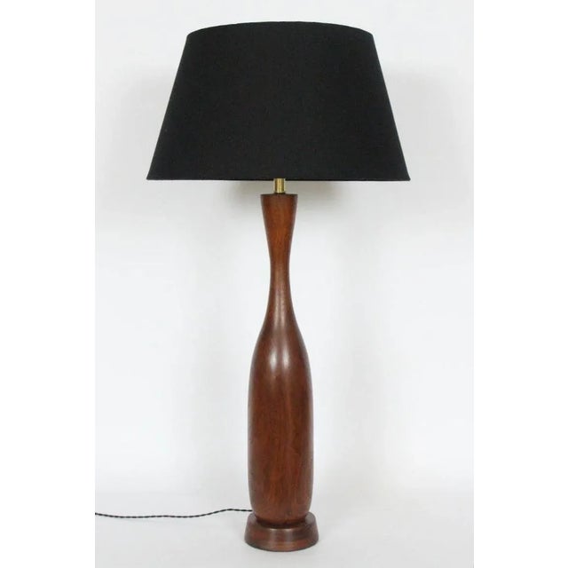 Tall handcrafted New Hope, Pennsylvania School Walnut Table Lamp, in the manner of Phillip Lloyd Powell. Featuring a hand...