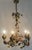 Italian Metal and Porcelain Flower Chandelier, 1940s For Sale - Image 14 of 17