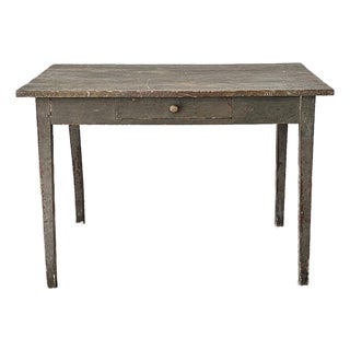 Antique Primitive Painted Pine Farm Table - Circa 1870 For Sale