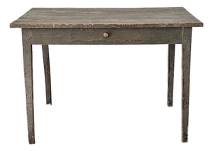 Antique Primitive Painted Pine Farm Table - Circa 1870