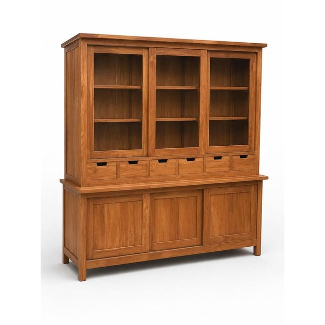 Wood Vintage Teak Display Cabinet For Sale - Image 7 of 7