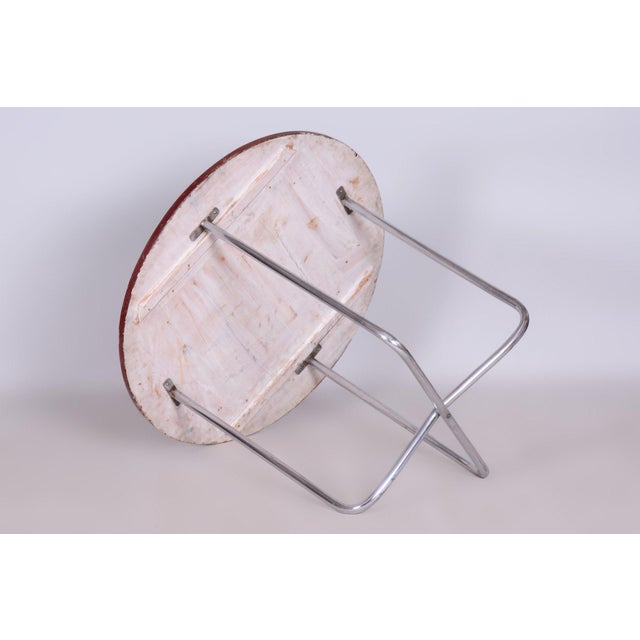 Czech Bauhaus Chrome Dining Table and Chairs attributed to Hynek Gottwald, 1930s, Set of 5 For Sale - Image 16 of 17