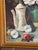 Oil on Canvas, Roses and a Chocolate Pot, Signed, 1960s For Sale - Image 4 of 5