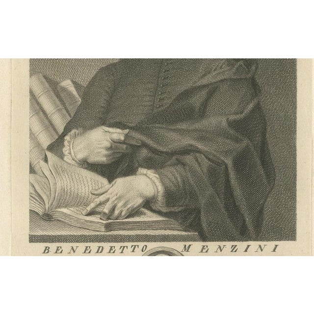 Benedetto Menzini, Florentine Poet & Priest Portrait, 1769, Etching For Sale - Image 4 of 9
