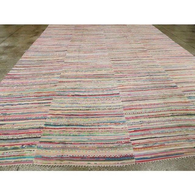 Mid 20th Century Galerie Shabab Collection Vintage American Rag Rug For Sale - Image 5 of 10