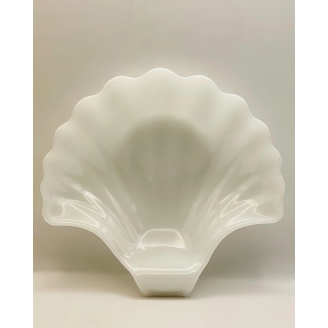 Art Deco Vintage Milk Glass Seashell Dish For Sale - Image 3 of 10