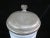 Metal German Faience Pottery Pewter Mounted Blue & White Birnkrug Tankard Pitcher For Sale - Image 7 of 11