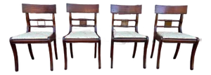 Early 20th Century Antique Federal Duncan Phyfe Style Mahogany Dining Side Chairs - Set of 4