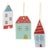 Ceramic Winter House Ornament (Set of 12) For Sale