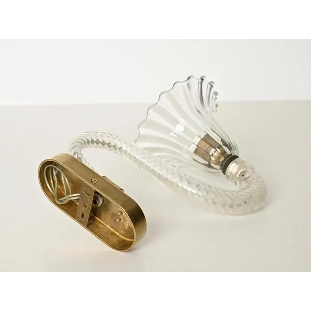 Large Murano Glass and Brass Flower Sconces from Barovier, Italy, 1950s, Set of 2 For Sale - Image 10 of 18