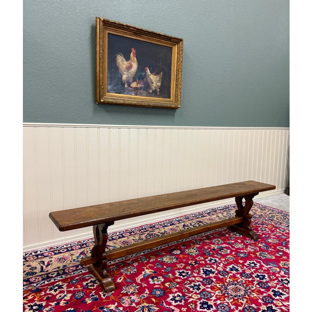 Antique French Farmhouse Bench Banquette Seating Window Seat c.1920s-30 For Sale - Image 13 of 17