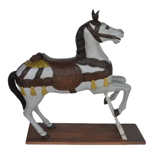 1900s Painted Wooden Carousel Horse