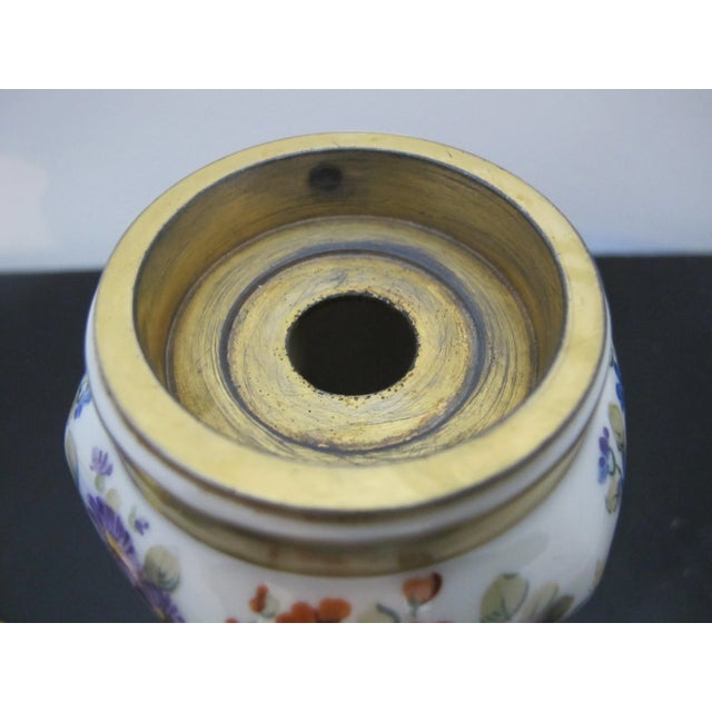 Sevres French Hand Painted Floral Porcelain Gilt Cobalt Blue Perfume Burner For Sale - Image 9 of 10