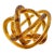 Vintage Hand-Blown Amber Art Glass Infinity Rope Love Knot Sculpture For Sale