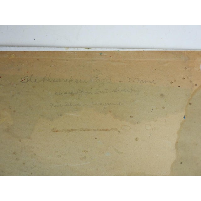 Rustic 1975 Hendricks Lighthouse Maine Painting For Sale - Image 3 of 6