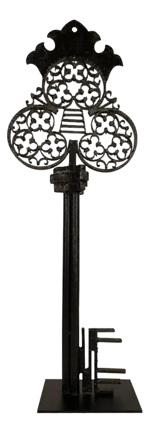 French Gothic Style Wrought Iron Giant Key Locksmith Trade Sign