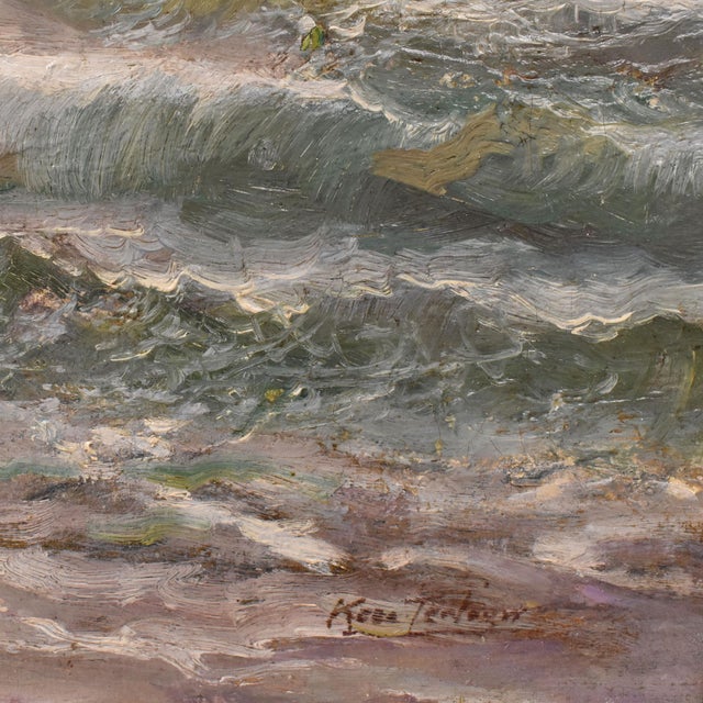 Kees Terlouw, Waves and Sailing Boat, Oil on Canvas, 20th Century, Framed For Sale - Image 8 of 10