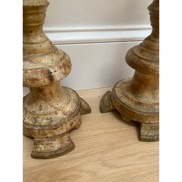 Transitional Pair of Tall 18th Century Swedish Candlesticks For Sale - Image 3 of 3