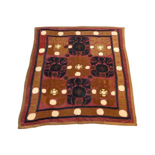 1970s Vintage Suzani Textile For Sale - Image 4 of 5