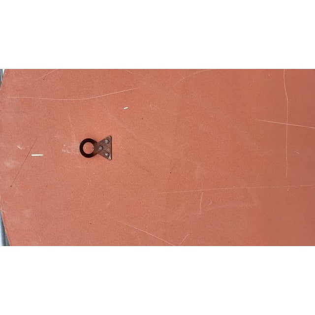 1950s circular mirror with brass frame.