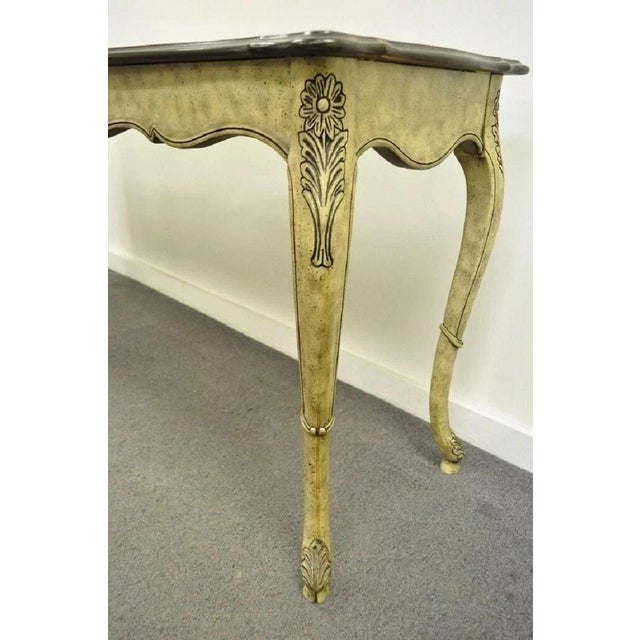 Vintage French Country Louis XV Style Console Hall Table and Pair Stools Benches For Sale In Philadelphia - Image 6 of 12