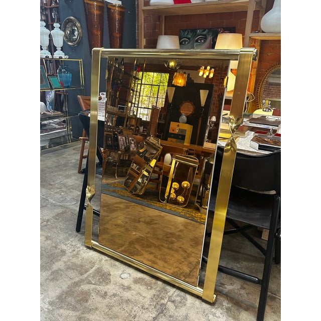 Mid-Century Modern Aldo Frigerio Mirror in Brass, Italy, 1970s For Sale - Image 3 of 7