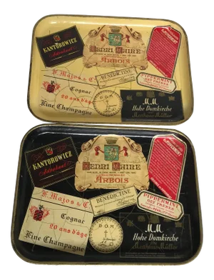 Vintage Alcohol Proof Serving Trays 1950’s Mid Century a Pair
