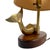 Vintage 1970s Brass Whale Table Lamp W/ Walnut Wood Base & Grasscloth Shade For Sale - Image 11 of 18