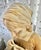 19th Century Italian Alabaster Bust of “The Sewing Girl” on Marble Pedestal, Neoclassical Sculpture For Sale - Image 4 of 12