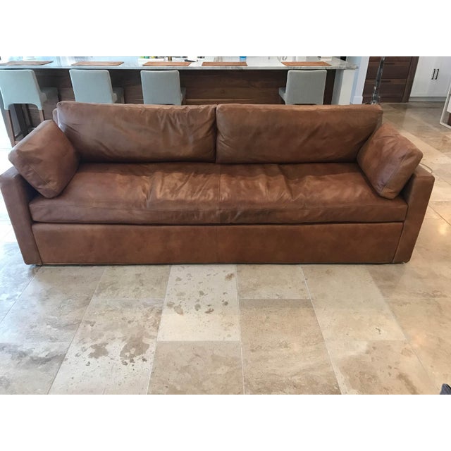 Restoration Hardware Belgian Track Arm Leather Sofa Chairish