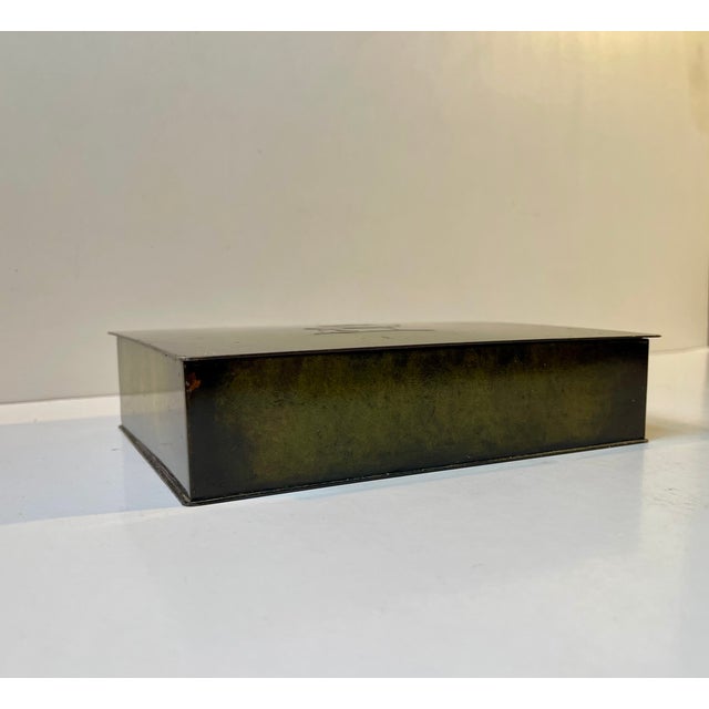 Art Deco Green Patinated Bronze Box by Holger Fridericias, 1930s For Sale - Image 6 of 12