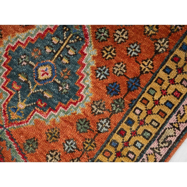 2.6x20Ft. Brunt Orange Persian Design Inspired Hand Knotted Wool Runner Rug For Sale - Image 6 of 17