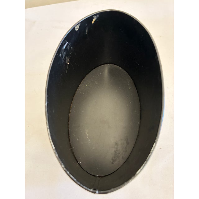 Vintage Metal World Map Cachepot Decorative Container For Sale - Image 9 of 10